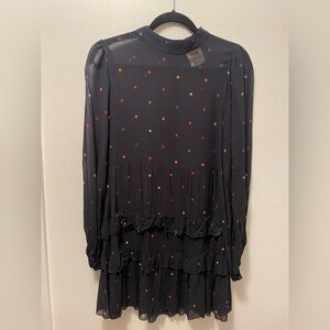 FARM Rio Black Dress with Colorful Dots